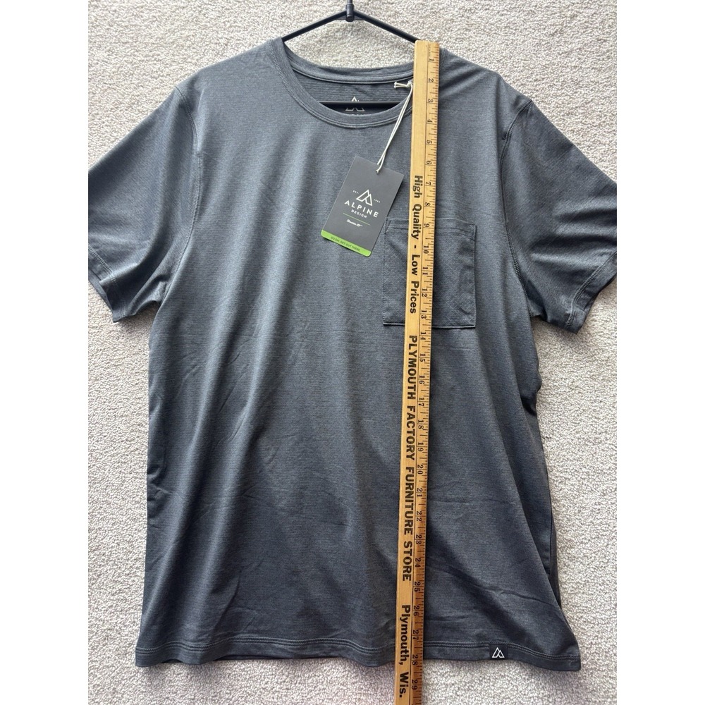 Alpine Design Active Pocket Tee Men MED Asphalt Gray UPF 30+ Performance Shirt - Picture 6 of 7